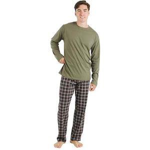 TRAMAS+ Lange pyjama voor heren, 100% katoen, met lange mouwen en lange broek voor heren, pyjamaset, lentepyjama voor heren, cuadro frankfurt, XXL