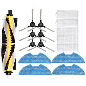 L/c 4 x mop, 5 x HEPA-filters, 6 x zijborstels, 1 x centrale borstel, voor Blaupunkt Bluebot XEASY stofzuiger accessoires kits