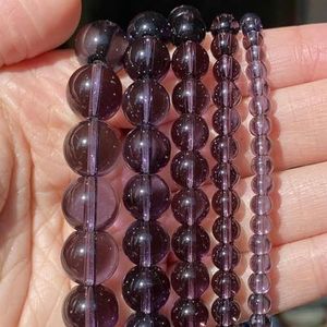 Natuursteen kralen aquamarijn granaat agaat engeliet kwarts opaal aventurijn jade ronde kralen voor sieraden maken doe-armbanden-paars glas kristal-8 mm 44-45 stuk