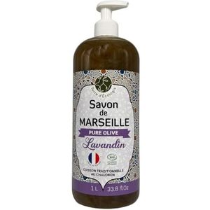 Marseille Lavendel Zeep, biologisch, gemaakt in Frankrijk, 1 l, handgemaakt