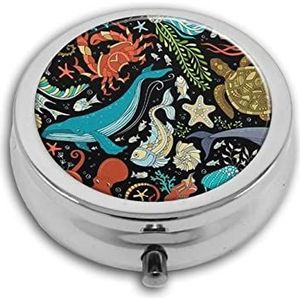 Marine Pill Box-3 Compartiment Geneeskunde Pil Case, Draagbare Geneeskunde Tablet Vitamine Houder Organizer voor Portemonnee Pocket