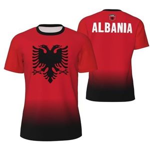Sport Mesh T-Shirt Geleidelijke Albanië Vlag Tees 3D Gedrukt voor Fitness Running Fiets Voetbal Tennis Voetbal, Meerkleurig, M