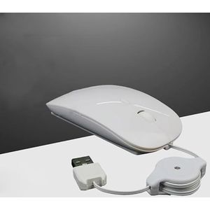 Notebook computer telescopische bedrade muis mute USB optische muis office games (wit)