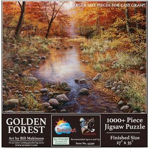 SUNSOUT INC - Golden Forest - 1000 stukjes grote puzzel van kunstenaar: Bill Makinson - MPN # 44740