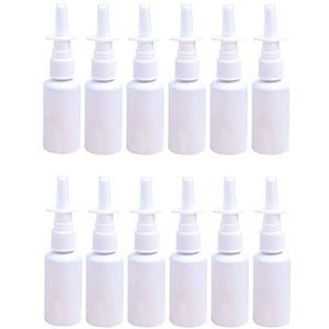 12 Stuks 15 ml Lege Plastic Neusspray Flessen Hervulbare Plastic Neusspray Flessen Pomp Spuit Mist Neus Spray Hervulbare Fles, Wit