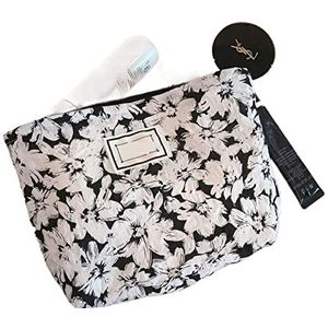 DieffematicHZB make-up tas Cotton Fabric Cosmetic Bag Women Make Up BagTravel Toiletry Bags Floral Cosmetic Pouch Beauty Case Cosmetic Bag