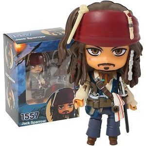 Anime-figuur,Anime-personages Standbeeld Pirates The Caribbean Jack Sparrow PVC10cm/4inch,Anime Fans Verzamel Model Speelgoed Q-versie Nendoroid gezicht-veranderende pop handmodel