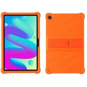 Geschikt for TCL Tab 10L 8491X/TCL TAB 10HD LTE/TCL TAB 10 FHD Wi-Fi Tablet Veilig schokbestendig Siliconen Stand Cover (Color : Jeruk, Size : For TCL Tab 10L)