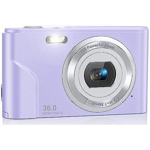 Digitale camera Vloggen Camera Zoom LCD-scherm Compacte draagbare minicamera's for studenten, tieners Heldere Gedetailleerde Beelden(Purple)