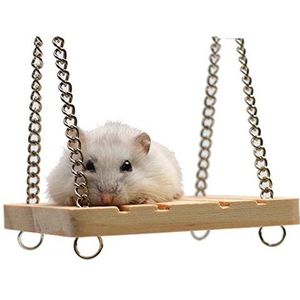 Houten Swing voor Huisdier Syrische Hamster Gerbil Rat Mouse Chinchilla Kleine Dierenkooi Speelgoed voor Hamsters Chinchilla