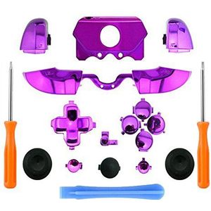 Bumpers Triggers Knoppen DPad LB RB LT RT Knoppen & T6 T8 Schroevendraaiers & Crowbar Voor Xbox One Elite Controller 3.5mm (Chrome Paars)