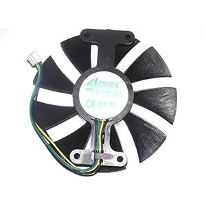 zyvpee GA91S2H-PFTS, 86 mm, 12 V, 0,35 A, 4 draad, GTX1060 1050ti X-Gaming OC 6G grafische kaartventilator, GA91S2H-PFTS, gatgrootte 24 x 72 mm