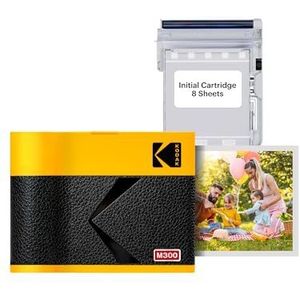 KODAK Mini 3 ERA 4PASS mobiele fotoprinter (7,6 x 7,6 cm) fotoprinter + 8 vellen, geel