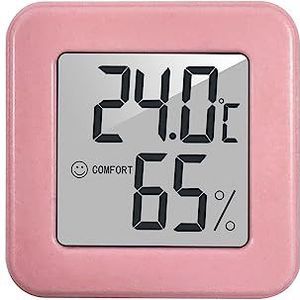 Mini Indoor Thermometer LCD Digitale Temperatuur Kamer Hygrometer Gauge Sensor Vochtigheid Meter Indoor Thermometer Temperatuur Nauwkeurige Monitor(PinkA)