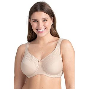 Minimizerbeha met beugel Cotton Now Miss Mary of Sweden Flatcup 80F Beige