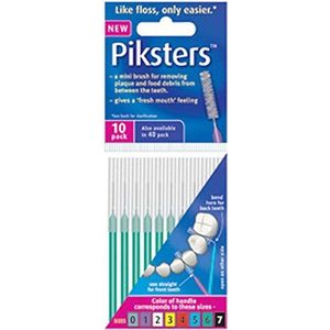 Piksters Interdentale borstels 10 stuks groen, 0,80 mm 6 voordeelverpakking (6 x 10 stuks)