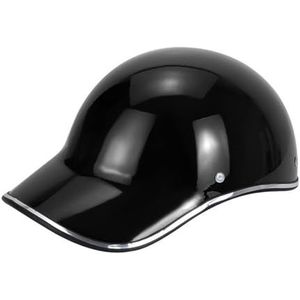 AISHANBAIHUODIAN Motorfiets Halfhelm Baseball Cap Stijl Dameshelm Volwassen Elektrisch Geschikt for fietshelmen Fiets Heren Klassieke scooter Berglicht ( Color : Bright black )