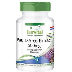 Fairvital | Pau d'Arco 500mg - Lapacho capsules - schors extract - VEGAN - voedingssupplement 90 capsules