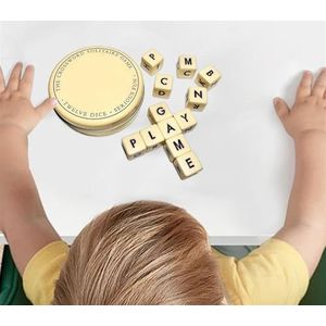 Kruiswoord Solitaire Dobbelspel, Letters Dobbelspel Het Kruiswoord Solitaire Spel Woordspellen Denken Woordspel Set Van 12 Dobbelstenen Voor Volwassenen Kinderen(2 set)