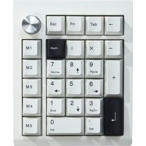 QPSJXN Bluetooth 5.0 2,4 GHz Hot Swappable Joint Point Numpad Compatibel met Overwinning en QMK Programmeerbaar via GMK26 (wit)