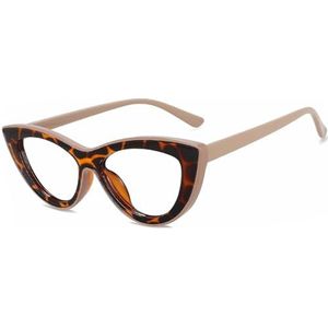 Nepbrillen, Unisex Cat Eye Bril Multicolor(Leopard Print)