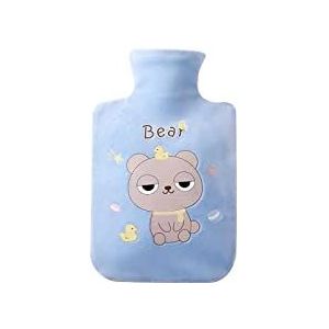 DieffematicRSD Warmwaterkruik 500 ML / 1000 ML Warmwaterkruik Flanellen Handwarmzak Watervullende Voetenwarmerzak Warme benodigdheden (Color : Blue, Size : 1000ml)