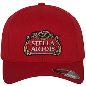 Stella Artois Officieel gelicenseerd Stella Artois Logo Flexfit Cap (rood), Groot/X-Large