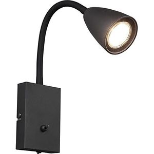 LED Wandspot - Wandverlichting - Trion Wolly - GU10 Fitting - 1-lichts - Rechthoek - Mat Zwart - Aluminium