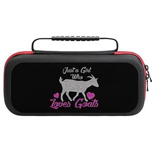 Just A Girl Who Loves Goats Compatibel met Switch Carry Case Travel Beschermhoes Pouch met 20 Game Accessoires One Size