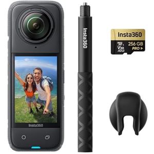 Insta360 X4 Get-Set Bundle - 8K waterdichte 360 actiecamera, 4K groothoekvideo, onzichtbare selfiestick, verwijderbare lensbeschermers, batterijduur 135 min, AI-bewerking, stabilisatie
