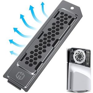 GRAUGEAR Warmteafvoerende metalen stofkap voor Playstation 5 Slim M.2 SSD-sleuf, afdekking met ventilatie, optimaal voor geheugenuitbreiding (PS5 Slim Black)
