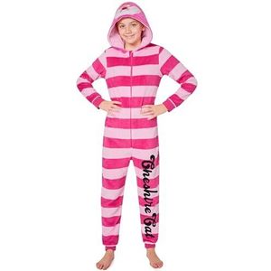 Disney Stitch Onesie voor Kinderen Fleece Pyjama Lounge Wear Eeyore Minnie Mouse Stitch Geschenken (Roze Cheshire Kat, 7-8 Jaar)