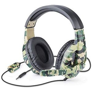 Picozon Gaming Headset met microfoon, 3,5 mm plug hoofdtelefoon voor PS4, Nintendo Switch, Playstation 4, XBox One, computer, laptop, iPad, oppervlak, smartphone - camouflage