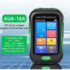 OTDR, MINi OTDR AUA-16U/A 80KM Actieve Vezel Live Test 1550nm 20dB Optische Reflectometer Touchscreen VFL OLS OPM,Anti-interferentie(AUA-16A APC Port)