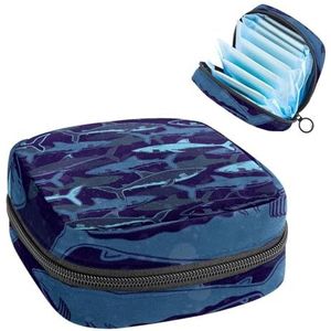 Opbergtas voor maandverband, menstruatiekit tas voor school, menstruatiecup zakje, maandverband organizer, blauwe haaienpatroon