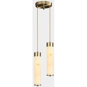 Wit marmeren glazen hanglamp messing 2 lang nachtkastje hangend plafondlamp cilinderbuis lineaire kroonluchter natuursteen albast verlichting voor keukeneiland slaapkamer eetkamer