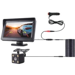 Achteruitrijcamera Auto Auto-achteruitrijcamera Voor Video-autoparkeren Fisheye-nachtzicht Met AHD-monitor 5-inch Scherm Voertuig HD-achteruitrijcamera Parkeercamera(Size:430B-CL-4LED-6M)
