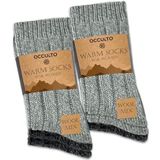 Occulto - Gloria - Warme Wollen Sokken - Grijs Mix - Pak van 6