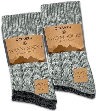 Occulto - Gloria - Warme Wollen Sokken - Grijs Mix - Pak van 6