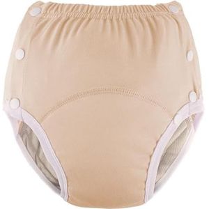 Katoenen incontinentiebroek voor volwassenen: wasbaar, ademend, verstelbaar, lekvrij ondergoed voor ouderen (geel, 3XL)