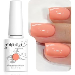 Vishine 8 ml gelnagellak, semi-permanent, UV, LED, in 298 verschillende kleuren, voor nagelkunst, manicure, koraal #121