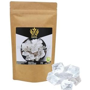 HAF® Witte halit zoutbrokken 1 kg | grof steenzout brokken zonder toevoegingen en natuurlijk uit de zoutrange in Pakistan | zoutstenen | pekelblokken | afmetingen: 2-5 cm | hoeveelheid: 1 x 1 kg in
