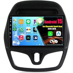 Android 15 Autoradio Voor Chevrolet Spark Beat 2015-2018 met Draadloze Carplay Android Auto, 9 Inch Autoscherm Soporta Bluetooth WIFI GPS FM/RDS(8Core(8+128GB))
