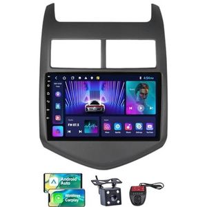 Android 13 Autoradio 2 DIN Compatibel met Chevrolet Aveo 2 2011-2015 9 Inch Touchscreen Carplay en Android Auto met Bluetooth/FM RDS/Bediening op het stuur/Achteruitrijcamera(NF-2)