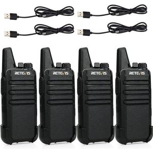Retevis RT622 - Walkie Talkie - Zwart - Oplaadbaar - 16 Kanalen - PMR446 Licentievrij