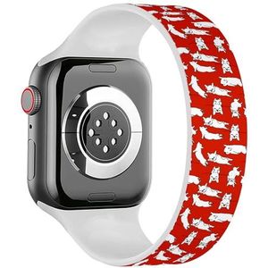 Solo Loop Band Compatibel met All Series Apple Watch 38/40/41mm (Honden Groep Franse Bulldog) Elastische Siliconen Band Strap Accessoire, Siliconen, Geen edelsteen
