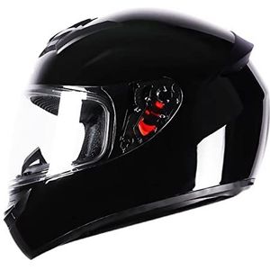 Motorhelm, DOT/ECE goedgekeurde dubbele zonneklep motorfiets integraalhelm Crash Rider Biker Sports I, XXL(H,M(5254cm))