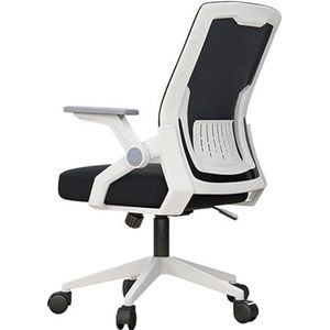 Bureaustoel Middenachter Bureaustoel Verstelbare ademende gaasstoel met lendensteun en opklapbare armleuning Bureaustoelen