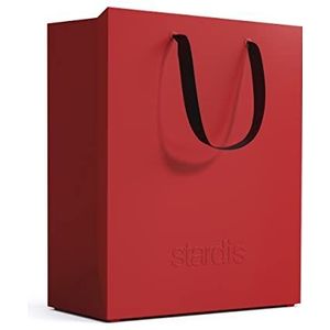 stardis binbox Design prullenbak, vierkant, stijlvolle prullenbak met handgrepen voor kantoor en kantoor, kunststof vuilnisemmer, afvalbak, afvalmand, rood