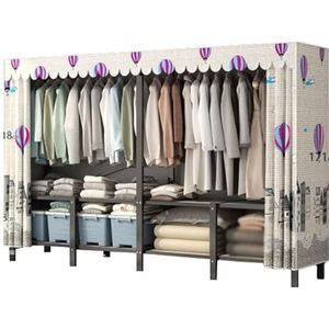 Opvouwbare garderobekast Stalen kast 170/192cm/220cm draagbare kasten Installatievrije kledingkast Afneembare kledingkast